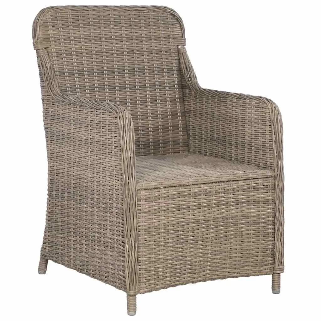 Outdoor Armchairs Set 2 pcs Garden Patio Seating Cushions Brown