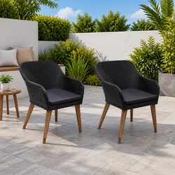 Warm and Reliable Outdoor Armchairs Set with Cushions