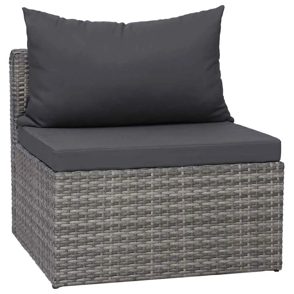 6 Piece Garden Sofa Set with Grey Cushions