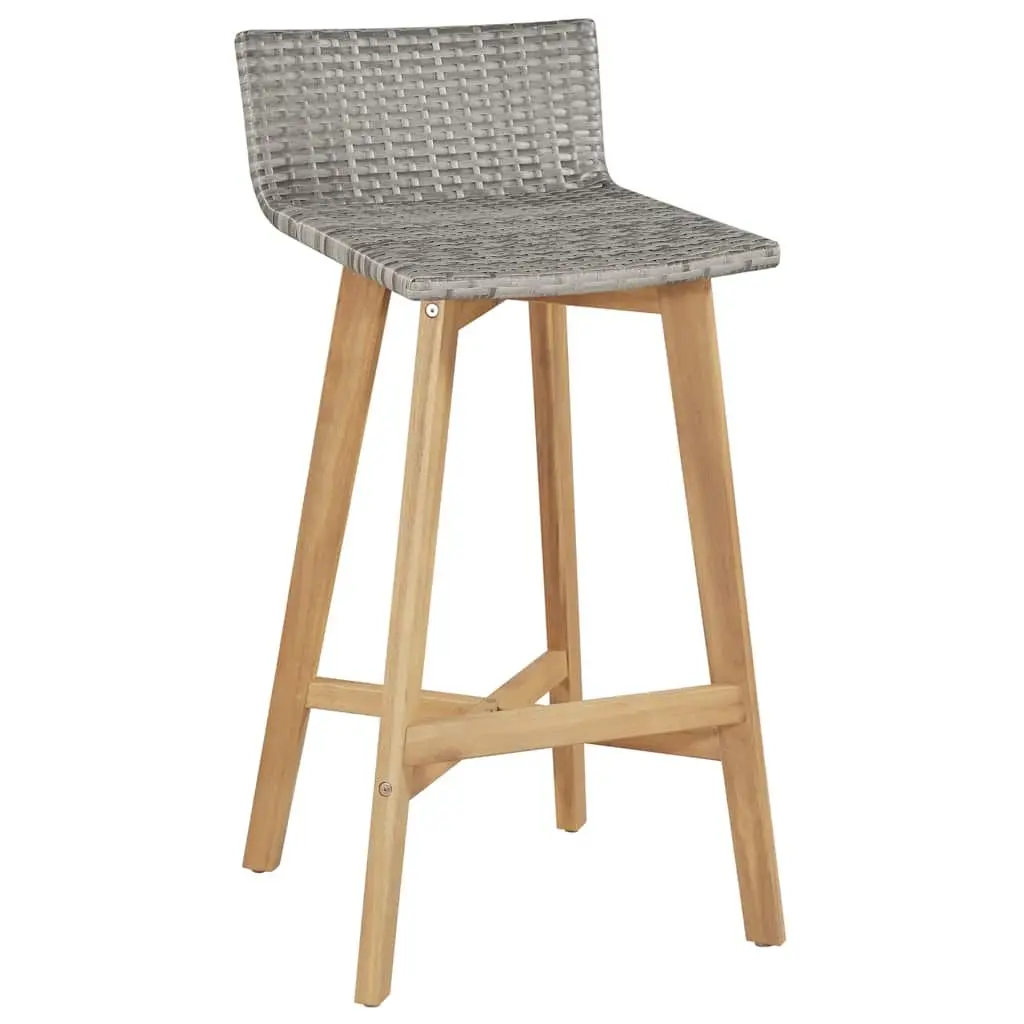 Outdoor Bar Stools Garden Patio Seating Brown 2 Piece