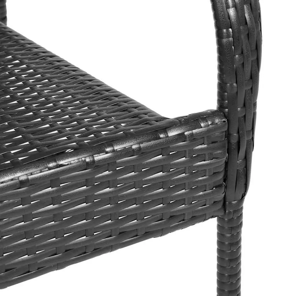 Stacking Dining Chairs Outdoor Garden Patio Seating 2 pcs Black