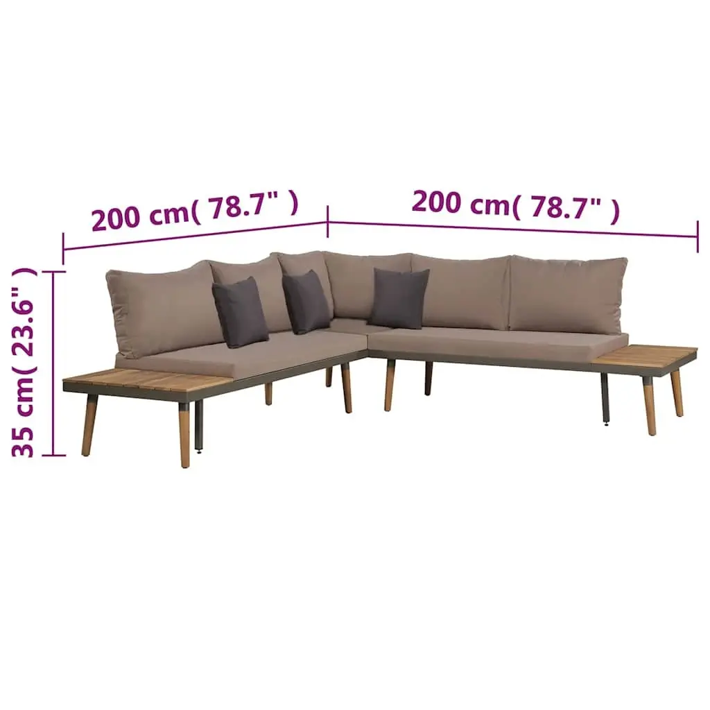 Garden Lounge Set Outdoor Furniture Patio Sofa 4 Piece Brown