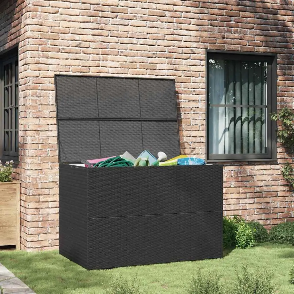 Outdoor Storage Box Black Garden Furniture Cushion Organizer Weather Resistant