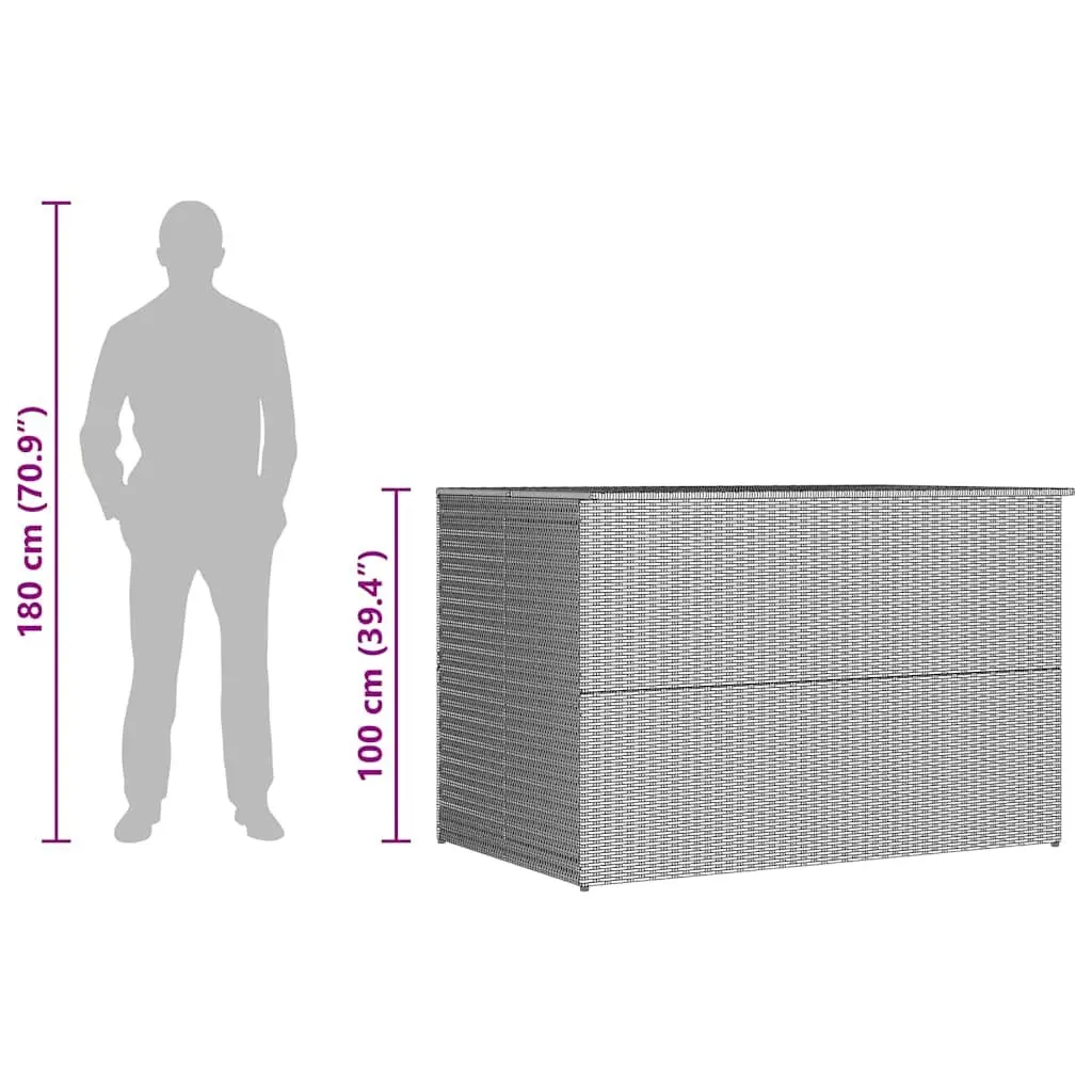 Outdoor Storage Box Weather-Resistant 150 x 100 x 100 cm Brown Rattan