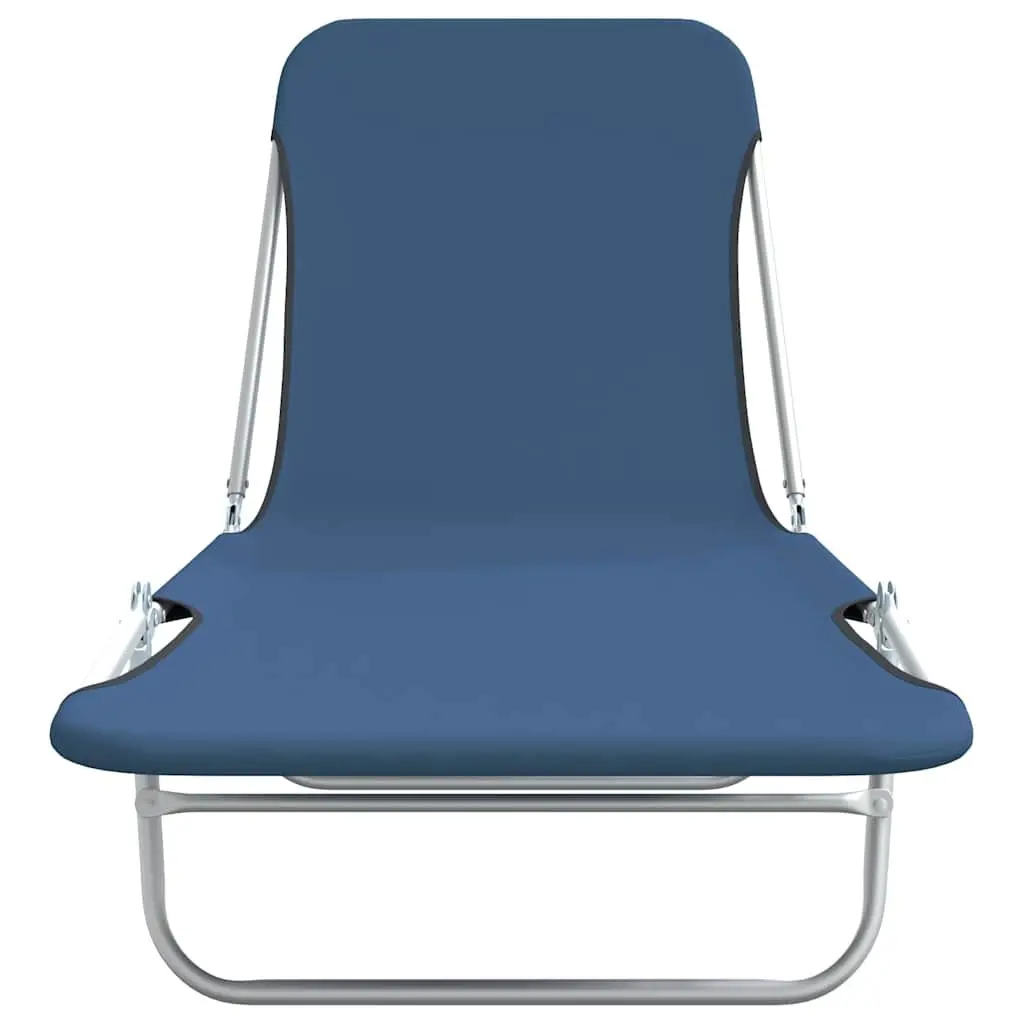 Sun Loungers 2 pcs Foldable Adjustable Backrest Garden Beach Outdoor Seating