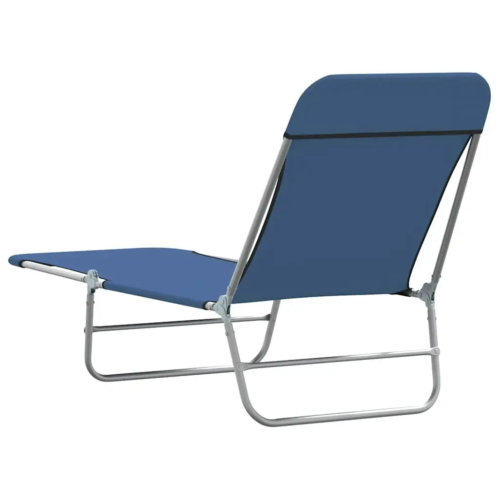 Sun Loungers 2 pcs Foldable Adjustable Backrest Garden Beach Outdoor Seating