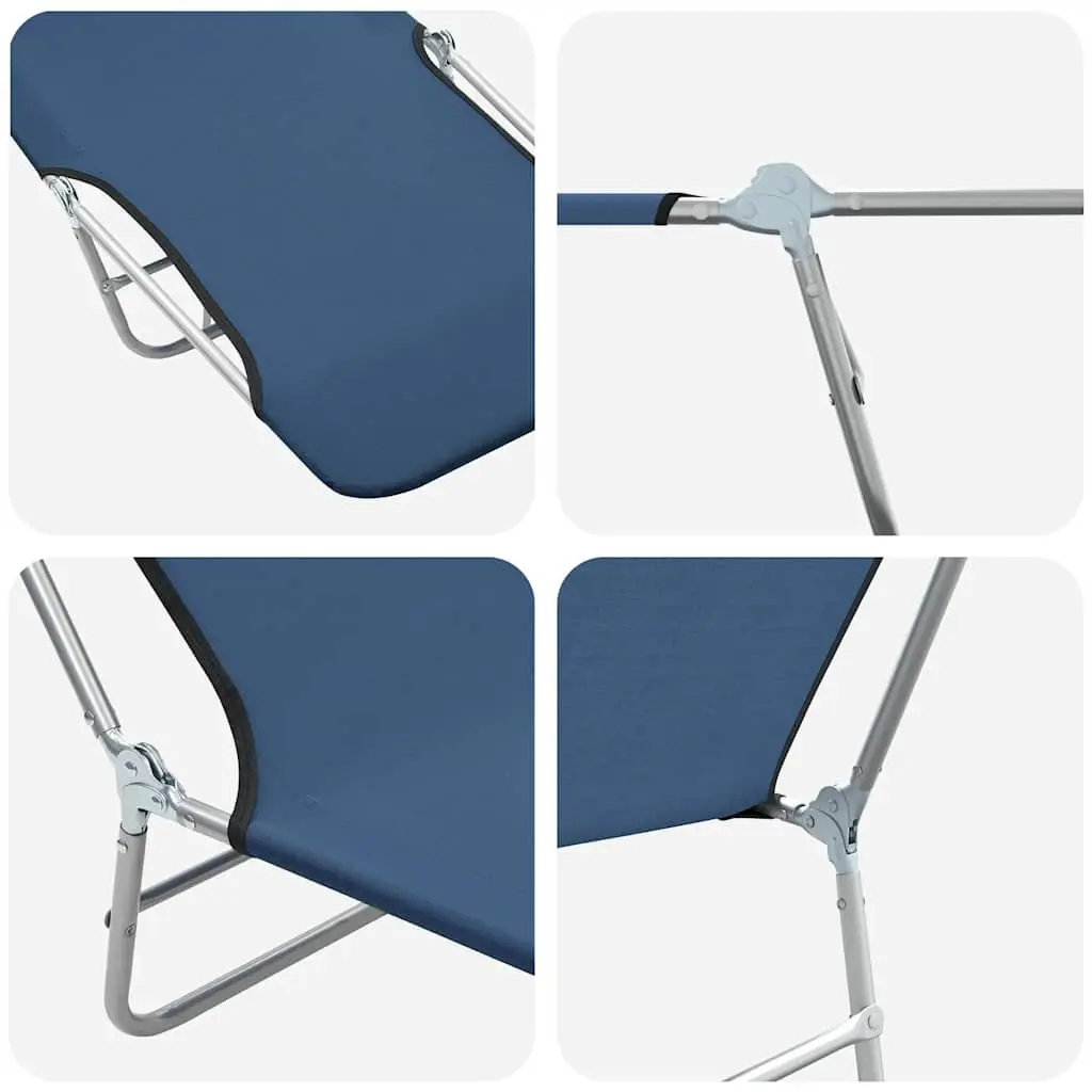Sun Loungers 2 pcs Foldable Adjustable Backrest Garden Beach Outdoor Seating