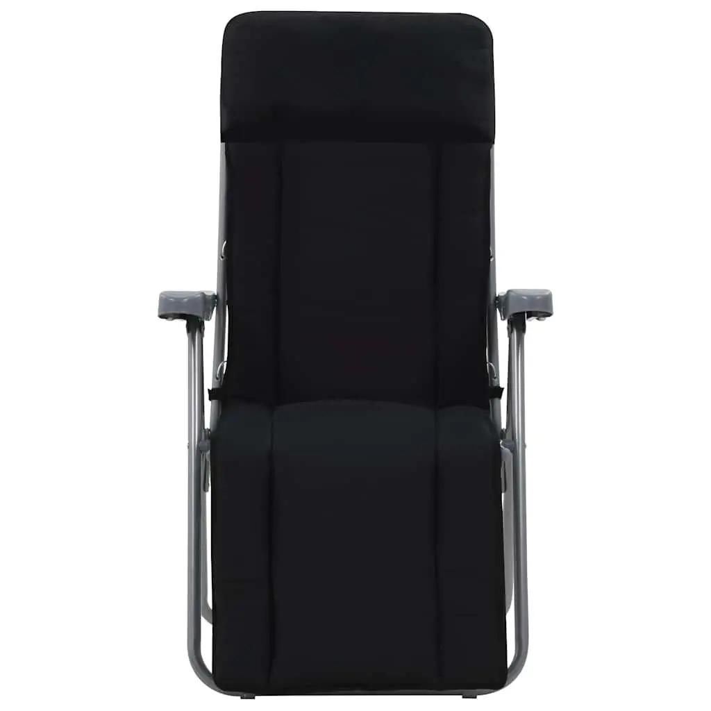 Folding Garden Chairs Outdoor Reclining Seat 2 pcs Black