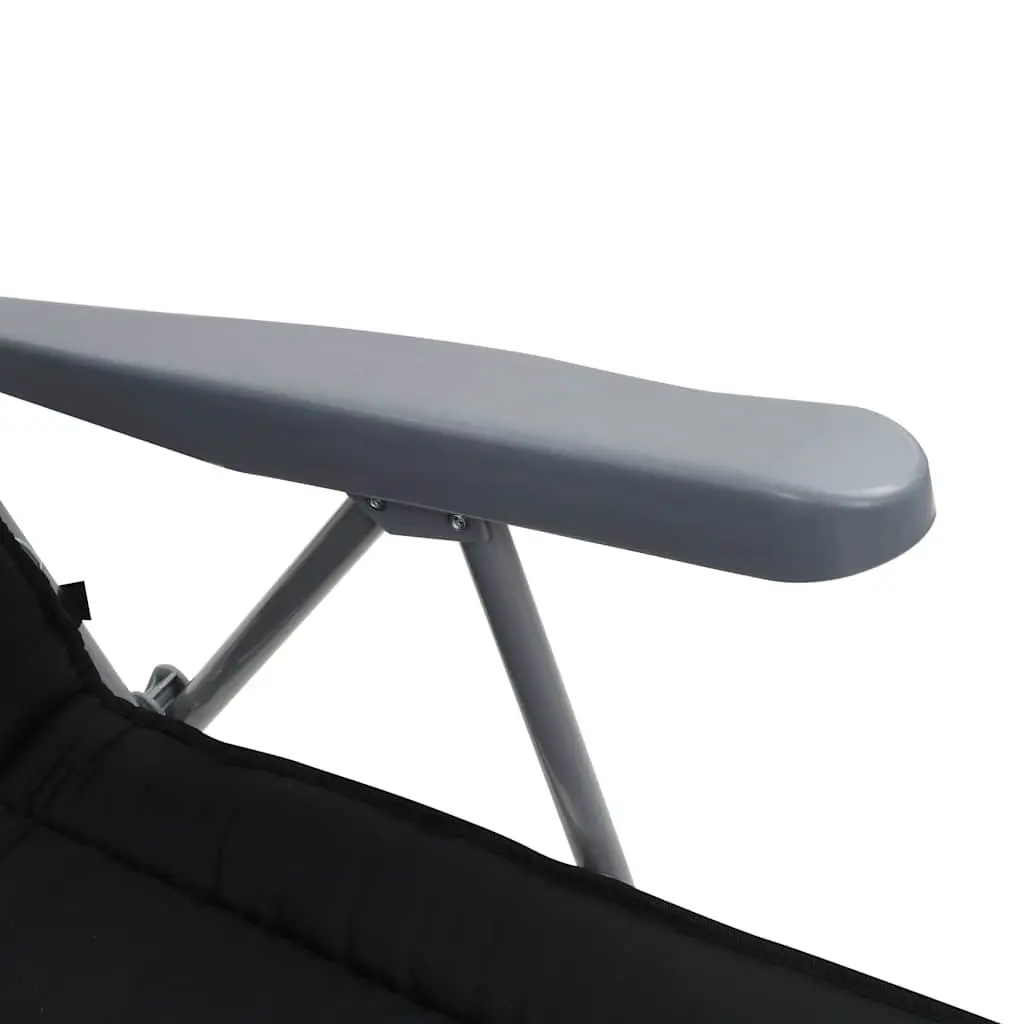 Folding Garden Chairs Outdoor Reclining Seat 2 pcs Black