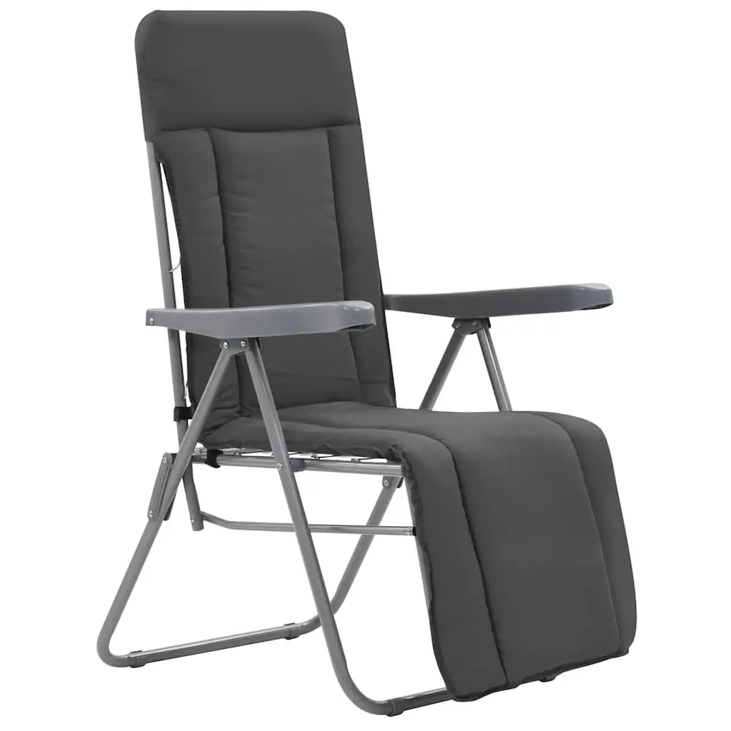 Folding Garden Chairs Outdoor Reclining 2 pcs Grey