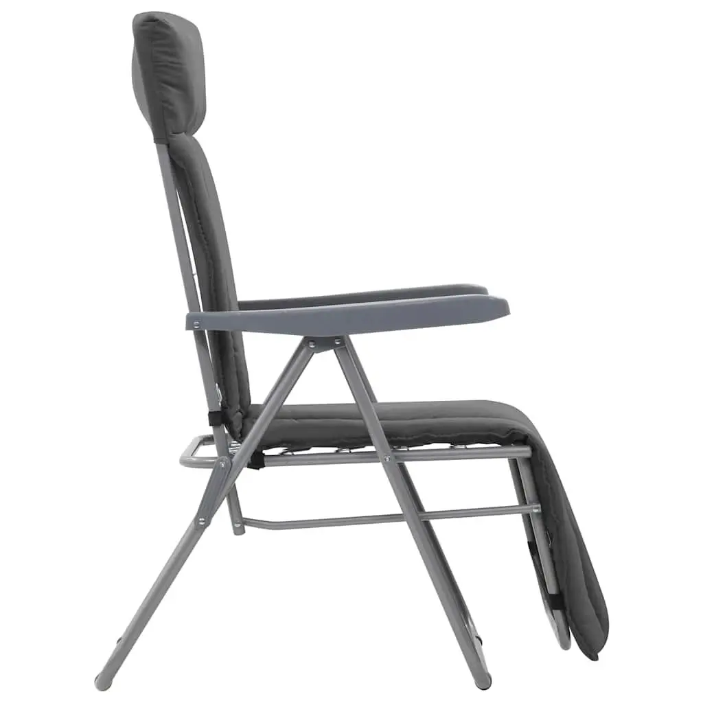 Folding Garden Chairs Outdoor Reclining 2 pcs Grey
