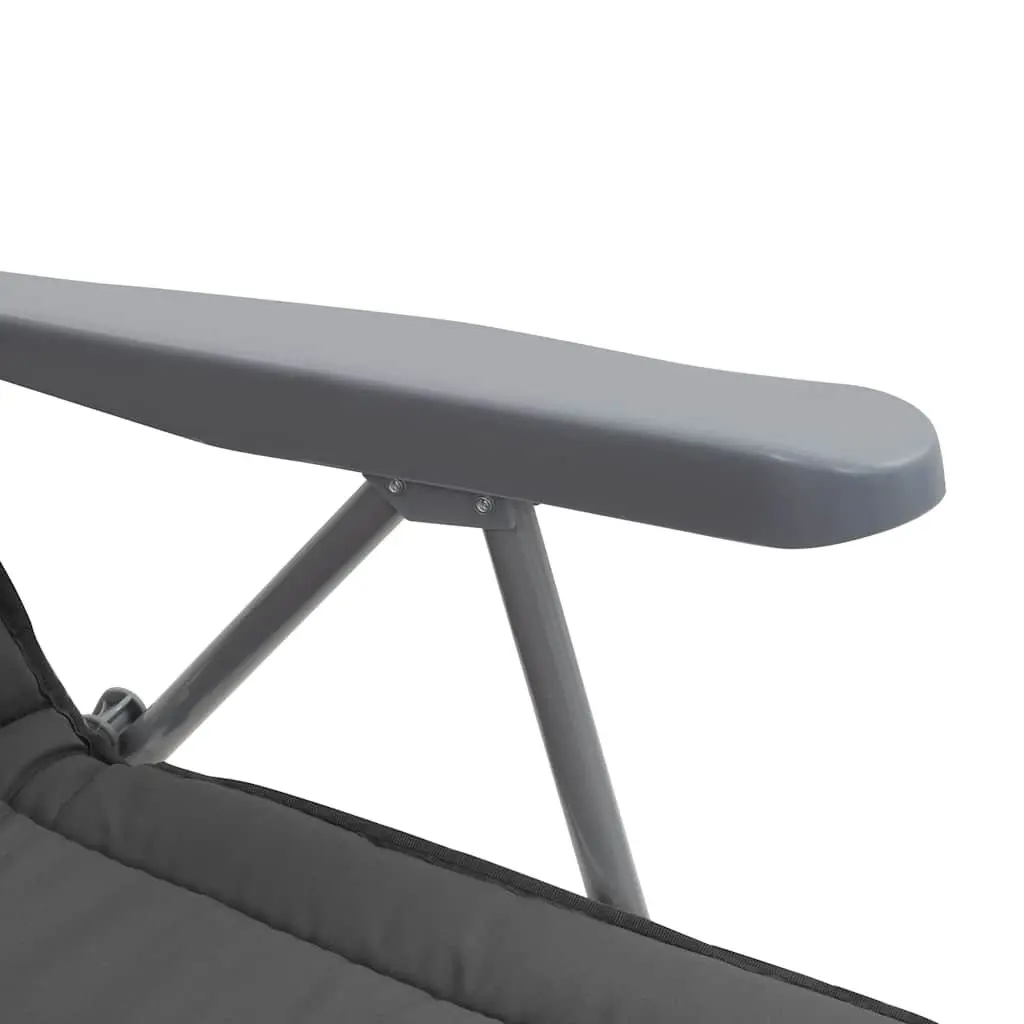 Folding Garden Chairs Outdoor Reclining 2 pcs Grey