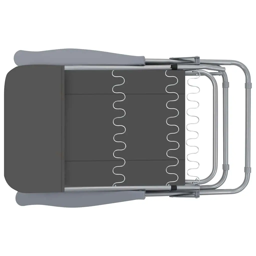 Folding Garden Chairs Outdoor Reclining 2 pcs Grey