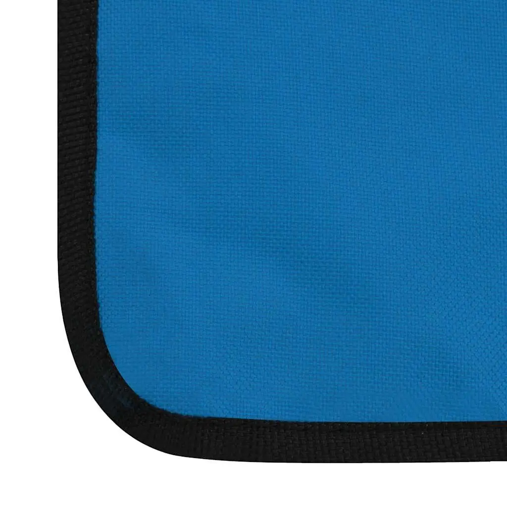 Folding Beach Lounger Set 2 pcs Adjustable Backrest Steel Frame Fabric Sun Chair Blue