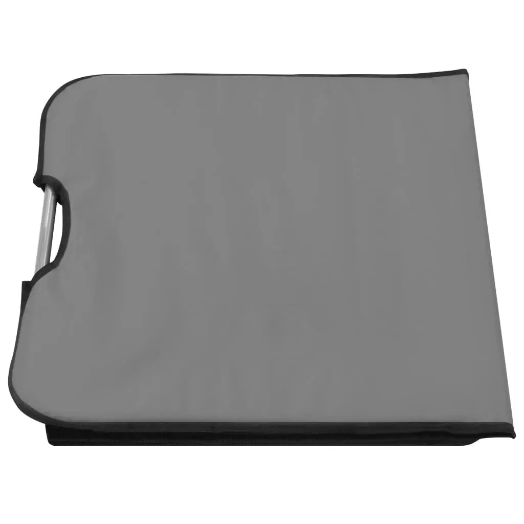 Folding Beach Chair Set 2 pcs Sun Lounger Recliner Steel Frame Fabric Grey