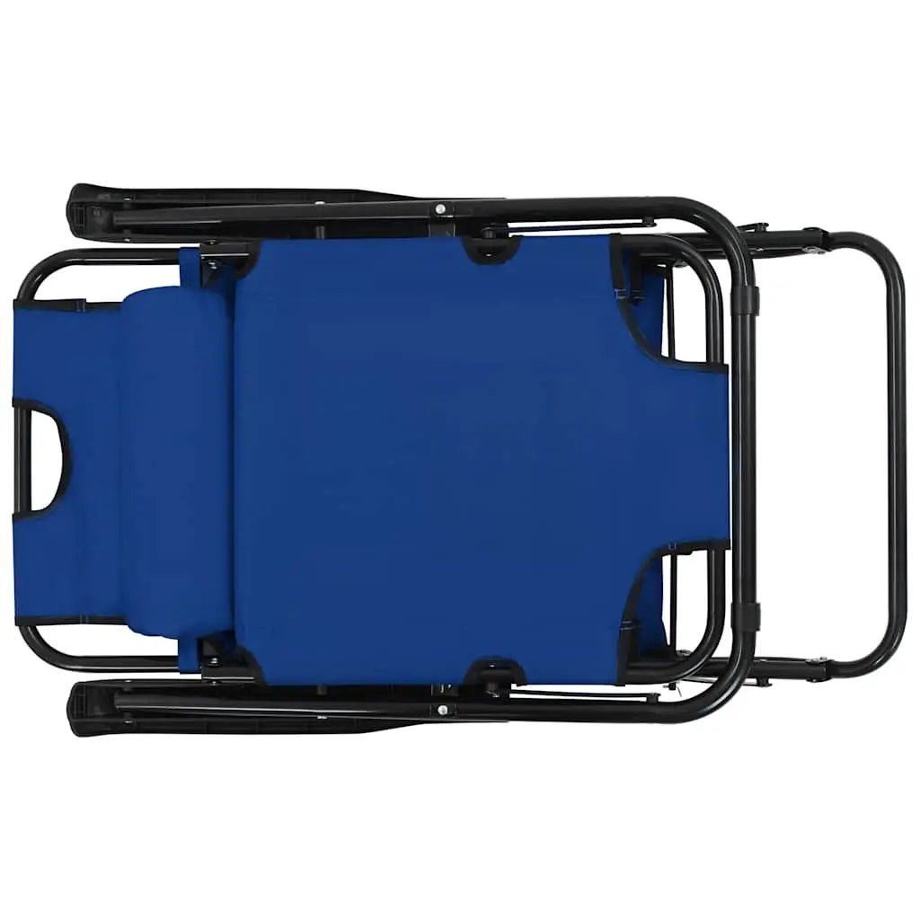 Folding Sun Loungers Outdoor Garden Reclining Chairs 2 pcs Adjustable Blue