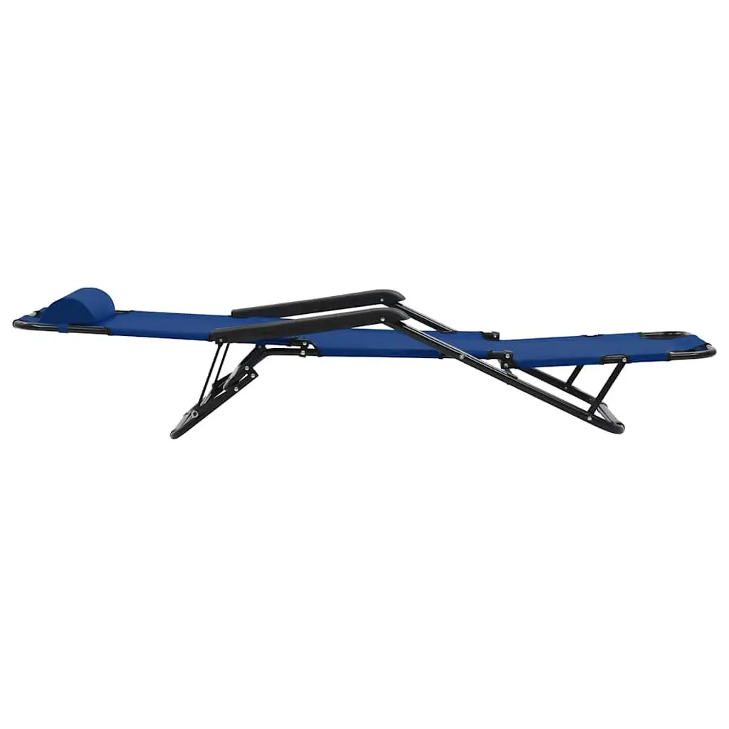 Folding Sun Loungers Outdoor Garden Reclining Chairs 2 pcs Adjustable Blue