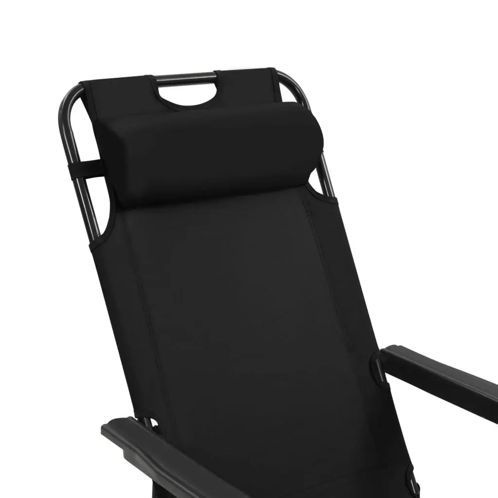 Sun Loungers Folding 2 Pack Outdoor Garden Recliner Chairs Steel Frame Footrest