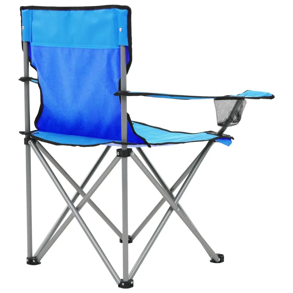 Camping Table and Chair Set 3 Pieces Outdoor Furniture Folding Portable Blue
