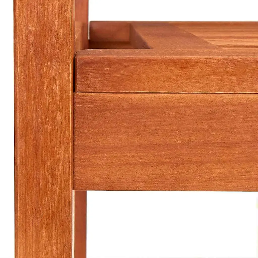 Wooden Garden Bench 120cm Outdoor Seating with Backrest Brown