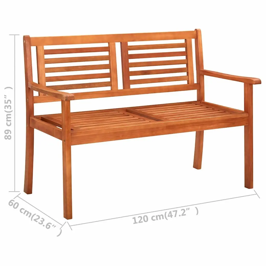 Wooden Garden Bench 120cm Outdoor Seating with Backrest Brown