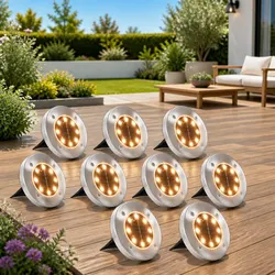Reliable 8 Pack Solar Ground Lights for Outdoor Spaces