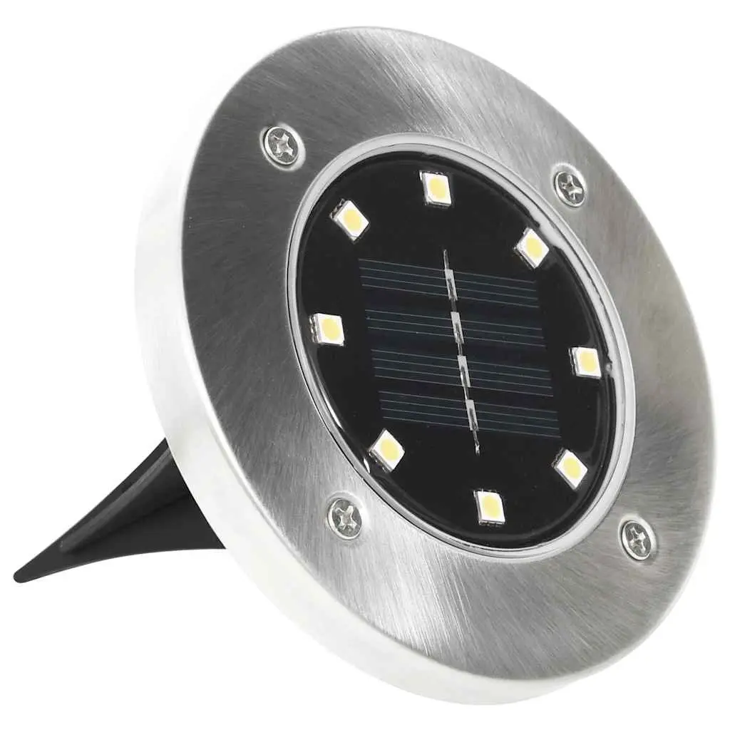 LED Solar Ground Lights Warm White Outdoor Pathway Garden Patio Set of 8