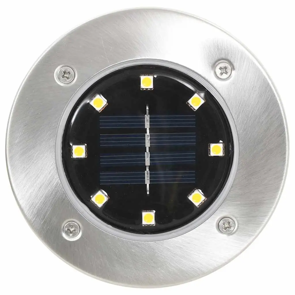 LED Solar Ground Lights Warm White Outdoor Pathway Garden Patio Set of 8