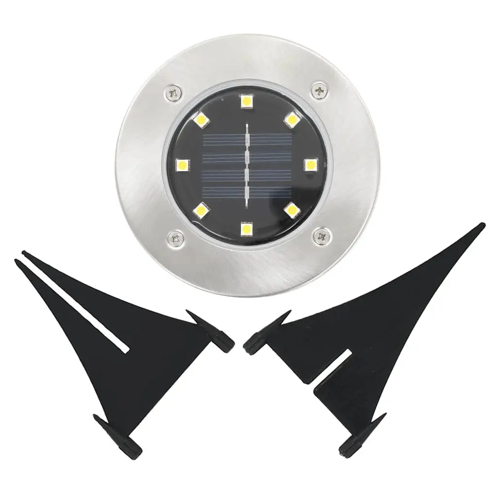 LED Solar Ground Lights Warm White Outdoor Pathway Garden Patio Set of 8