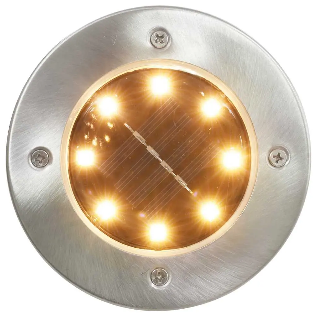 LED Solar Ground Lights Warm White Outdoor Pathway Garden Patio Set of 8