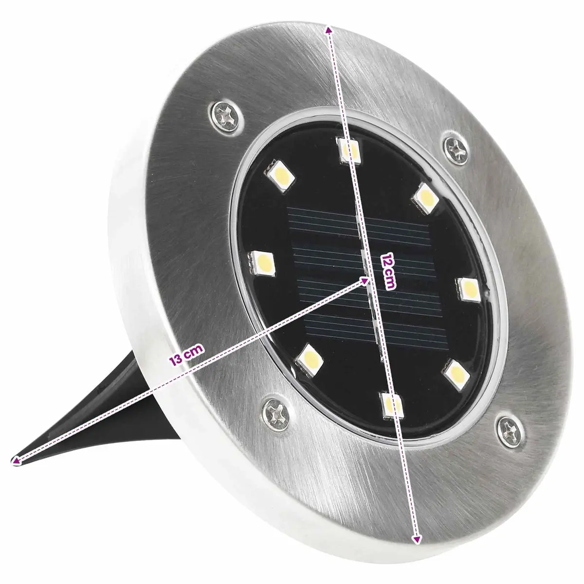 LED Solar Ground Lights Warm White Outdoor Pathway Garden Patio Set of 8