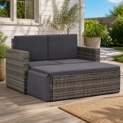 Comfortable Garden Lounge Set with Cushions in Grey