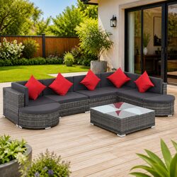 Value-Driven 8 Piece Grey Rattan Sofa Set for Outdoors