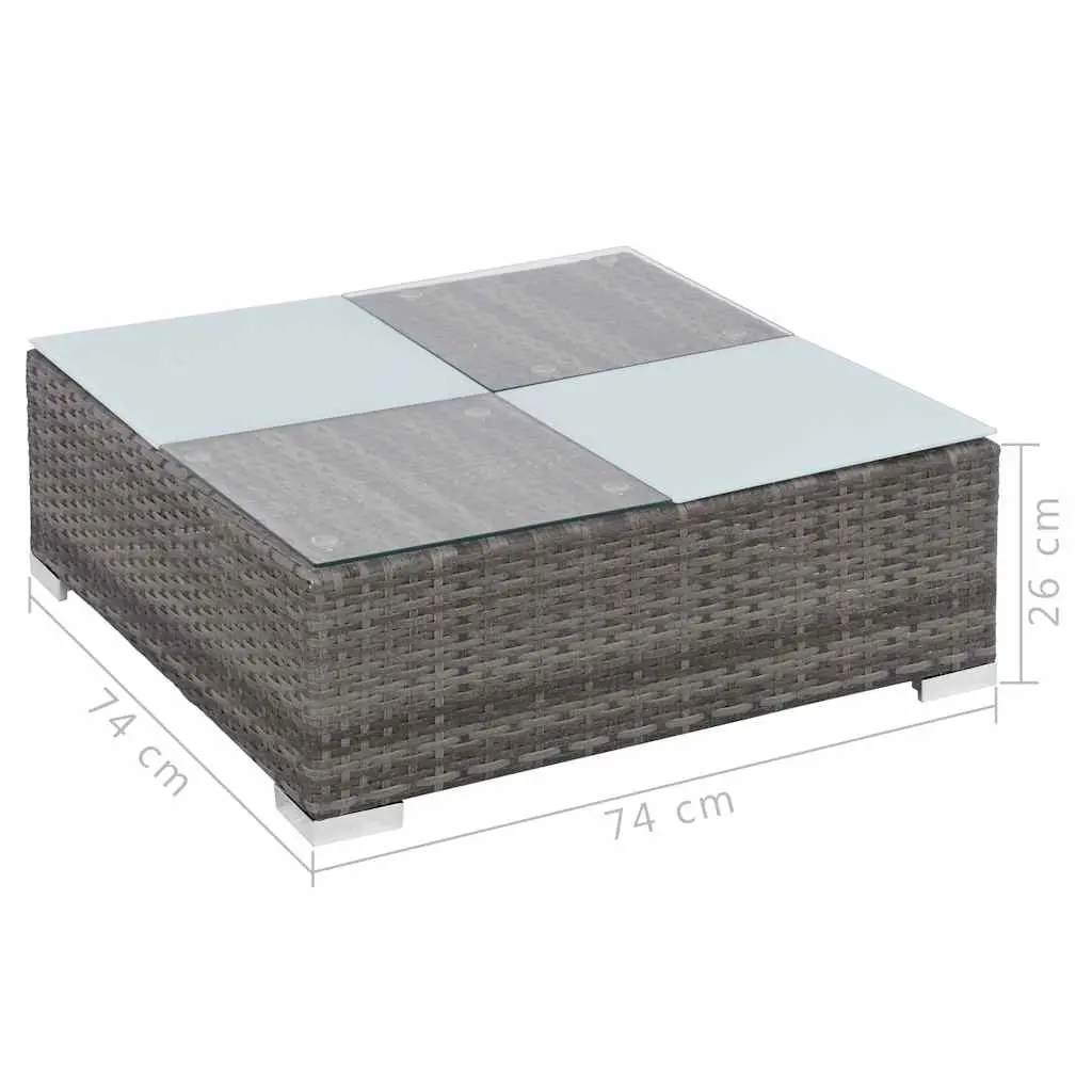 Garden Lounge Set 8 Piece Sofa Patio Furniture Grey