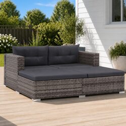 Comfortable Rattan Lounge Set with Practical Features
