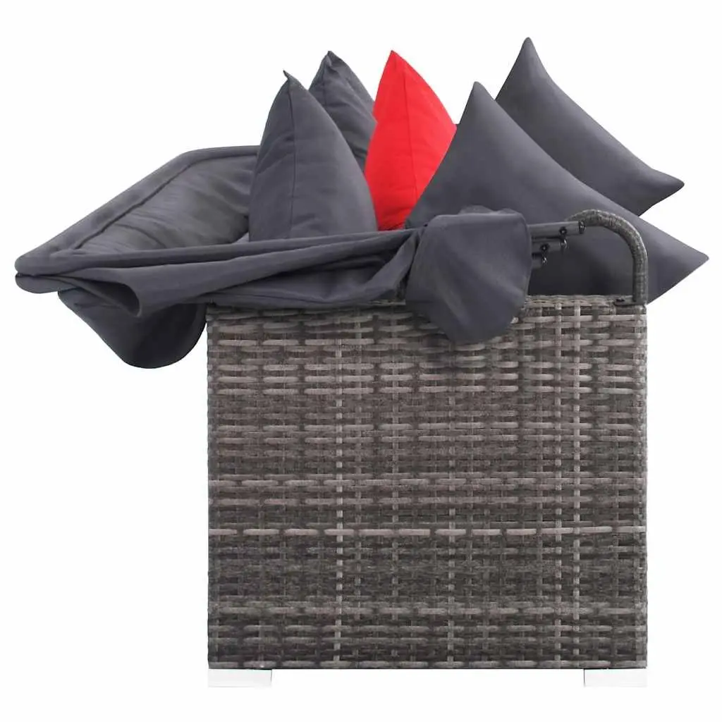 Garden Lounge Set 7 Piece Outdoor Furniture Sofa with Canopy Grey