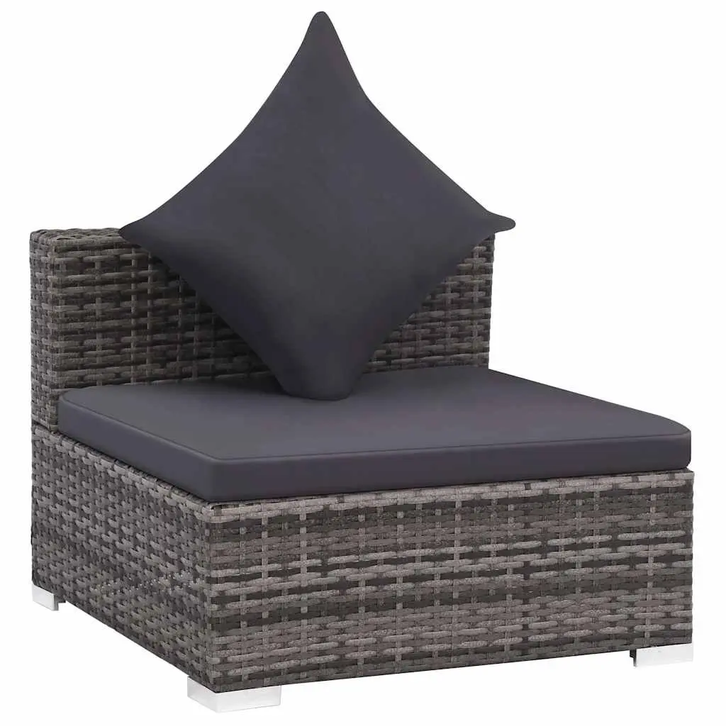 Garden Lounge Set 7 Piece Outdoor Furniture Sofa with Canopy Grey