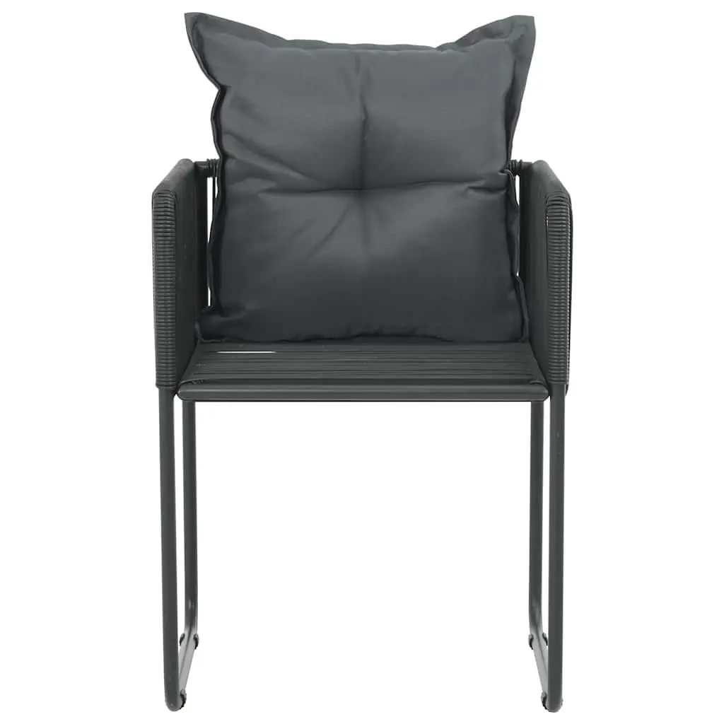 Outdoor Chairs Set with Cushioned Back Pillows