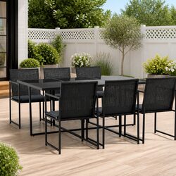 Affordable 7-Piece Outdoor Dining Set in Black