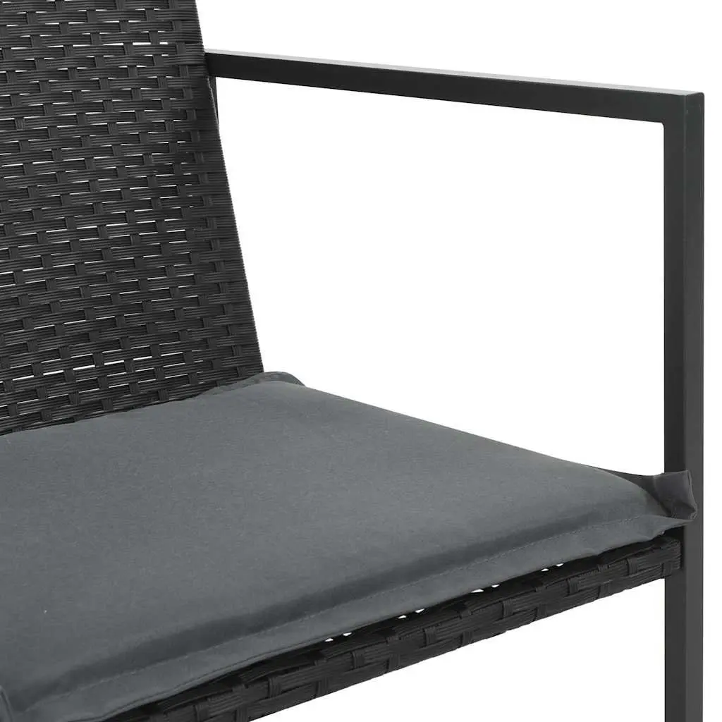 Outdoor Dining Set 7 Piece Garden Patio Furniture Table Chairs Black