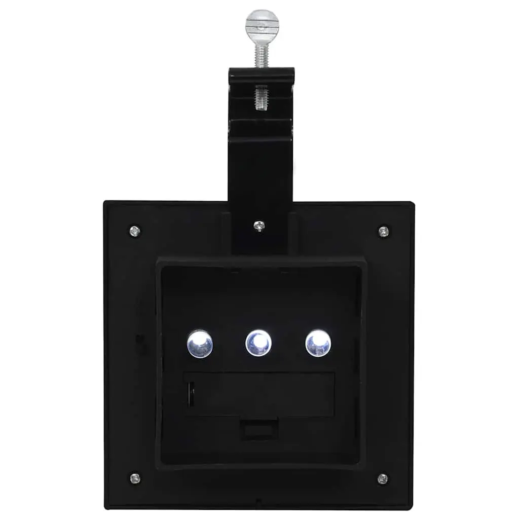 Solar Outdoor LED Lamps 6 Pack Square Black 12cm Garden Fence Wall Lighting