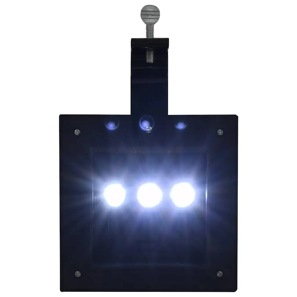 Solar Outdoor LED Lamps 6 Pack Square Black 12cm Garden Fence Wall Lighting