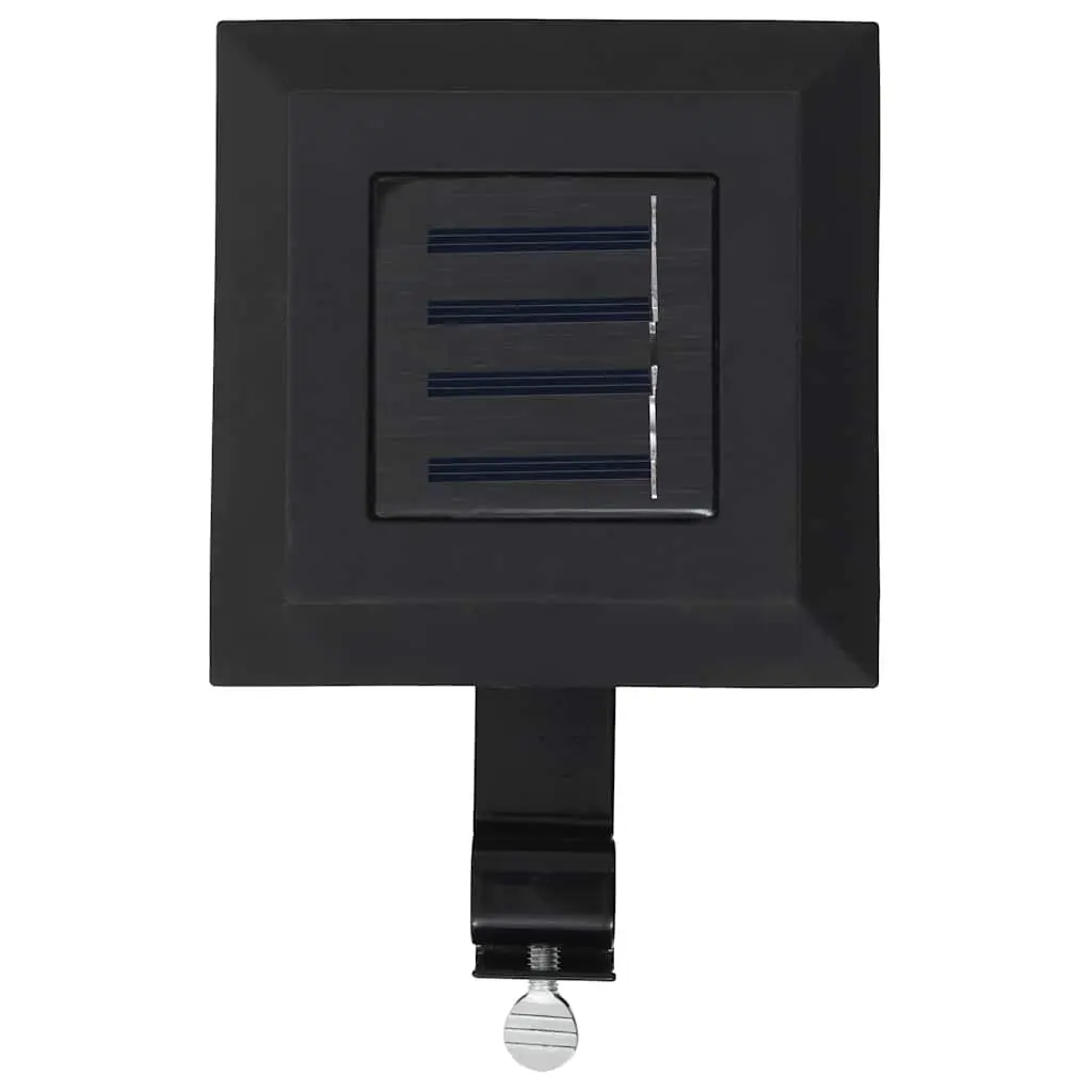 Solar Outdoor LED Lamps 6 Pack Square Black 12cm Garden Fence Wall Lighting