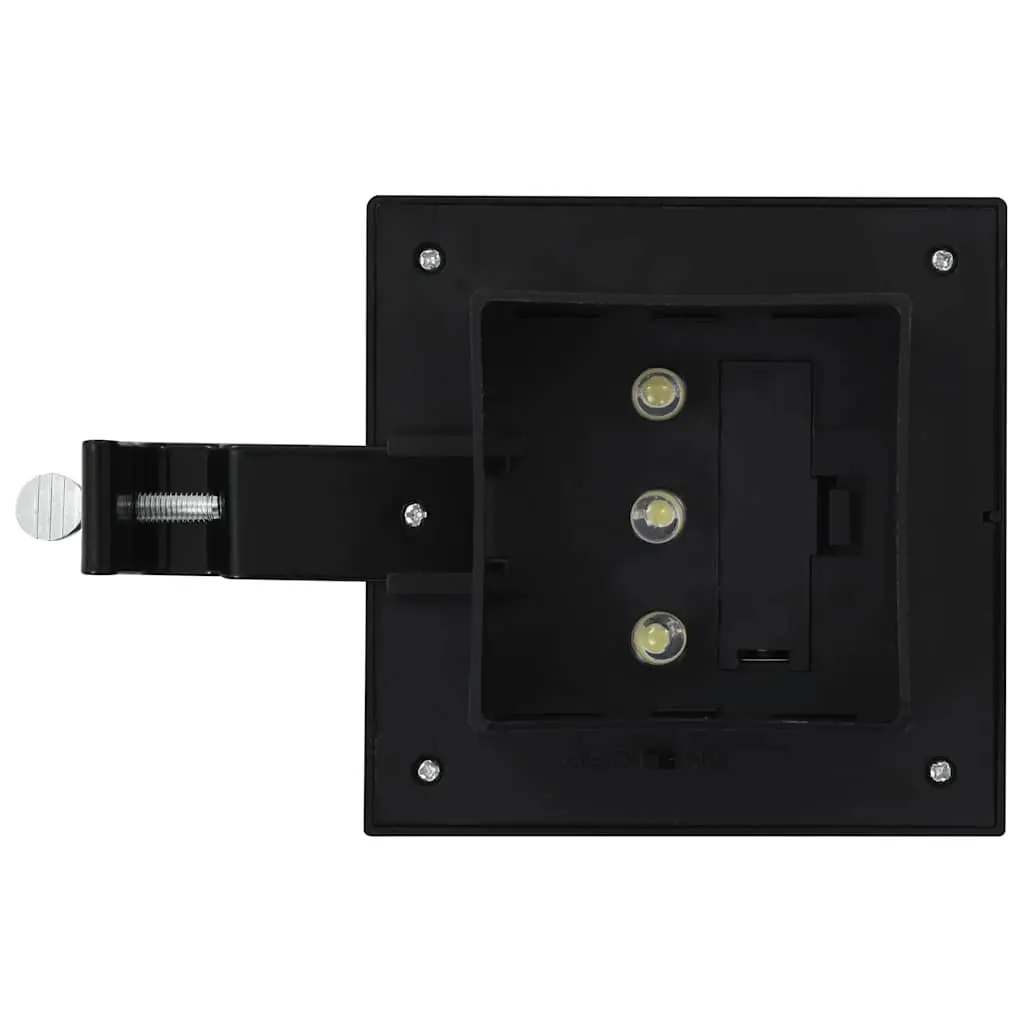 Solar Outdoor LED Lamps 6 Pack Square Black 12cm Garden Fence Wall Lighting