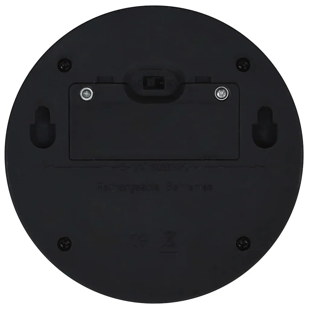 Outdoor Solar Garden Wall Lamps Black Round 12 Pack Automatic LED Lighting