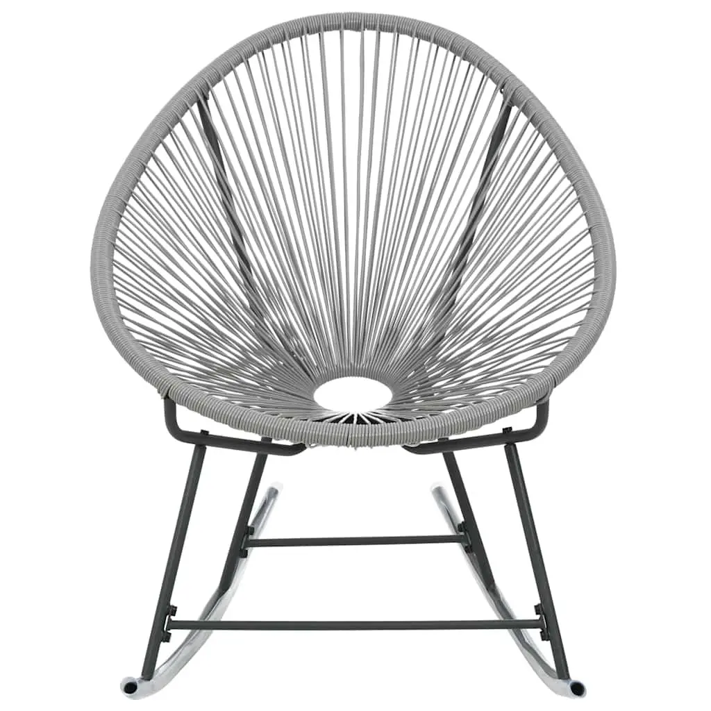 Outdoor Rocking Moon Chair Grey Poly Rattan Garden Furniture
