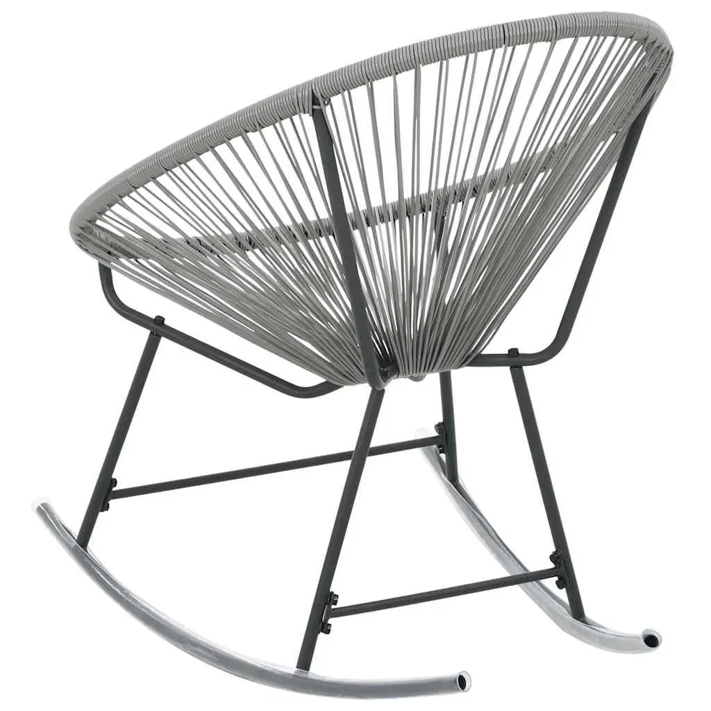 Outdoor Rocking Moon Chair Grey Poly Rattan Garden Furniture