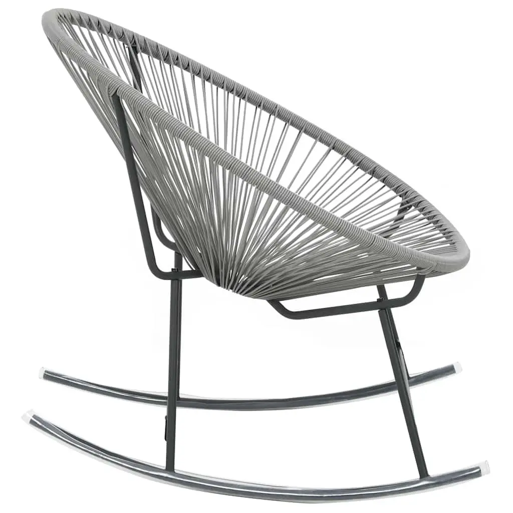 Outdoor Rocking Moon Chair Grey Poly Rattan Garden Furniture