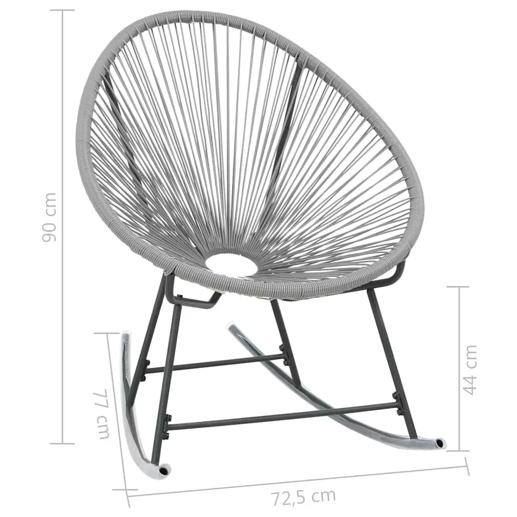 Outdoor Rocking Moon Chair Grey Poly Rattan Garden Furniture