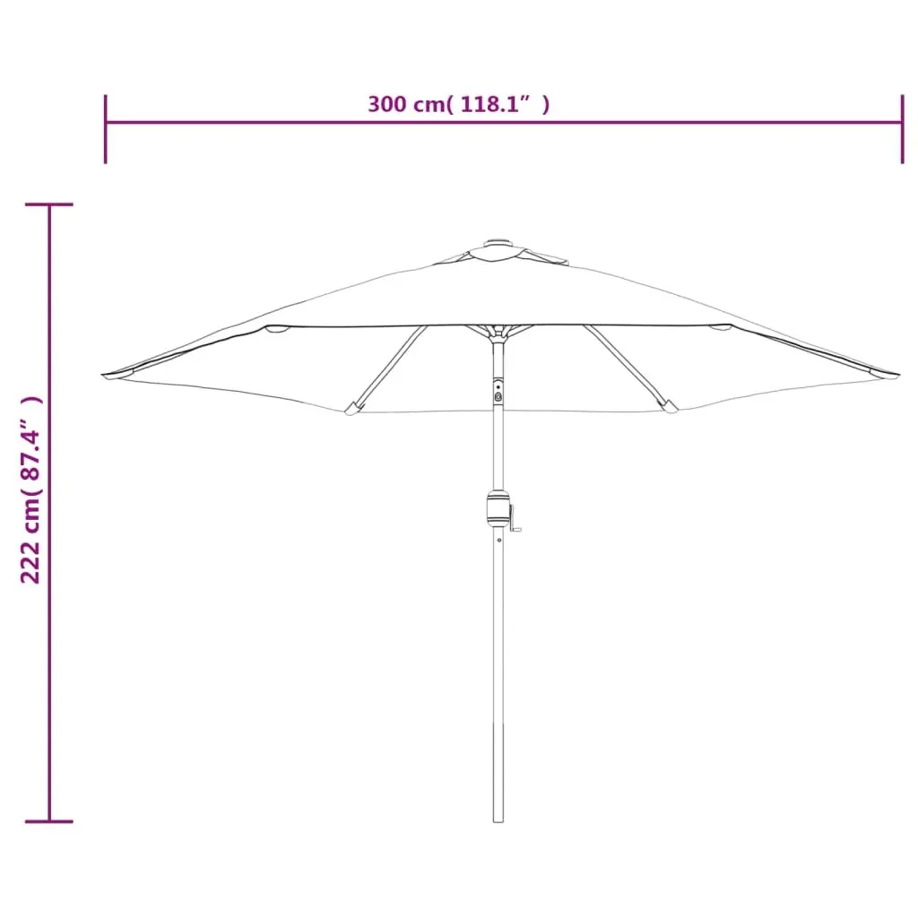 Garden Parasol UV Protective 300cm Tilt Crank Anthracite Shade